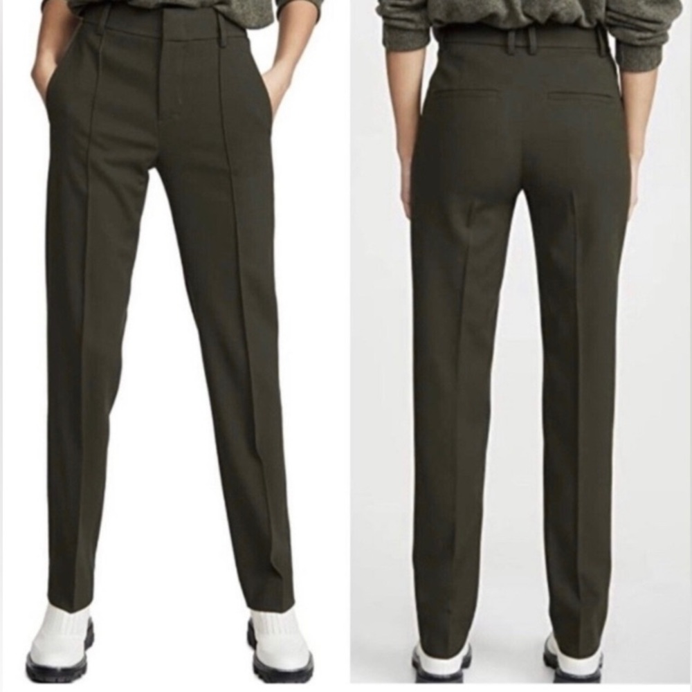 Vince dark green high-waisted tailored pants